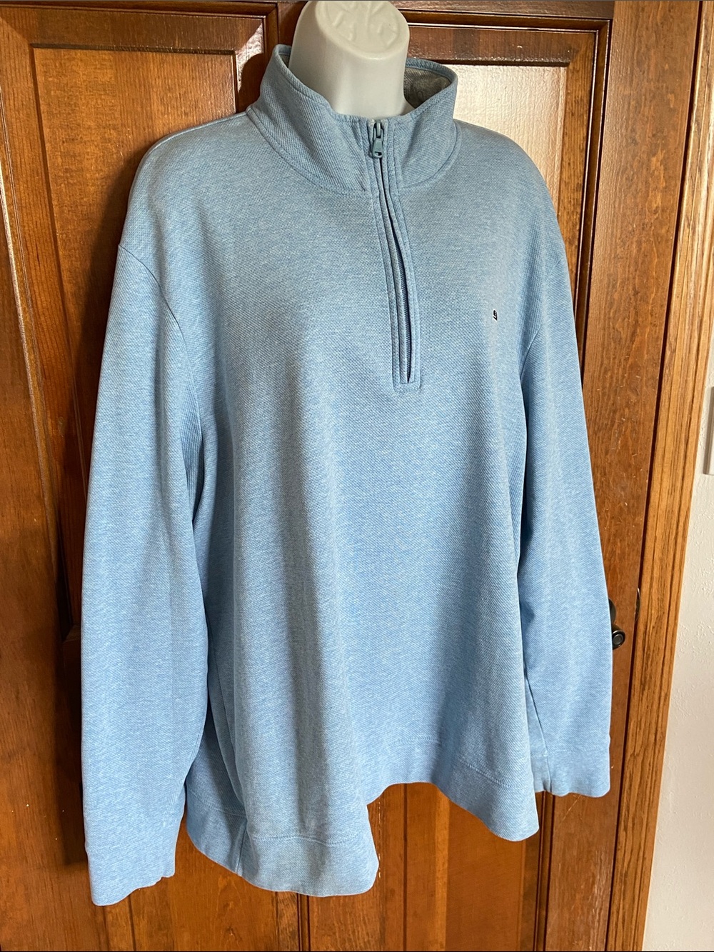 Vineyard Vines light blue Saltwater quarter-zip pullover Size 2XL nautical - Picture 2 of 12